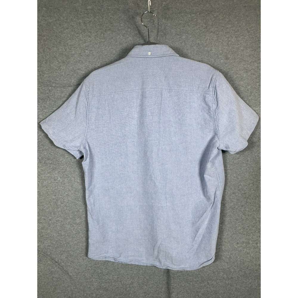 AG Adriano Goldschmied Men's Large Blue Chambray Shirt Short Sleeve Button Down - Picture 5 of 7